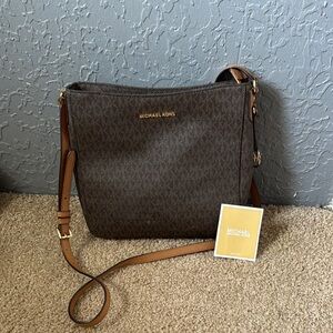 Michael Kors Brown Crossbody Bag with Gold Hardware